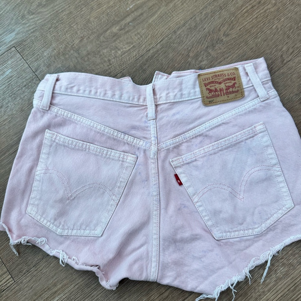 Pink Levi 501 Shorts